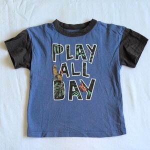joe fresh play all day graphic blue color block cotton t-shirt 3T toddler boys